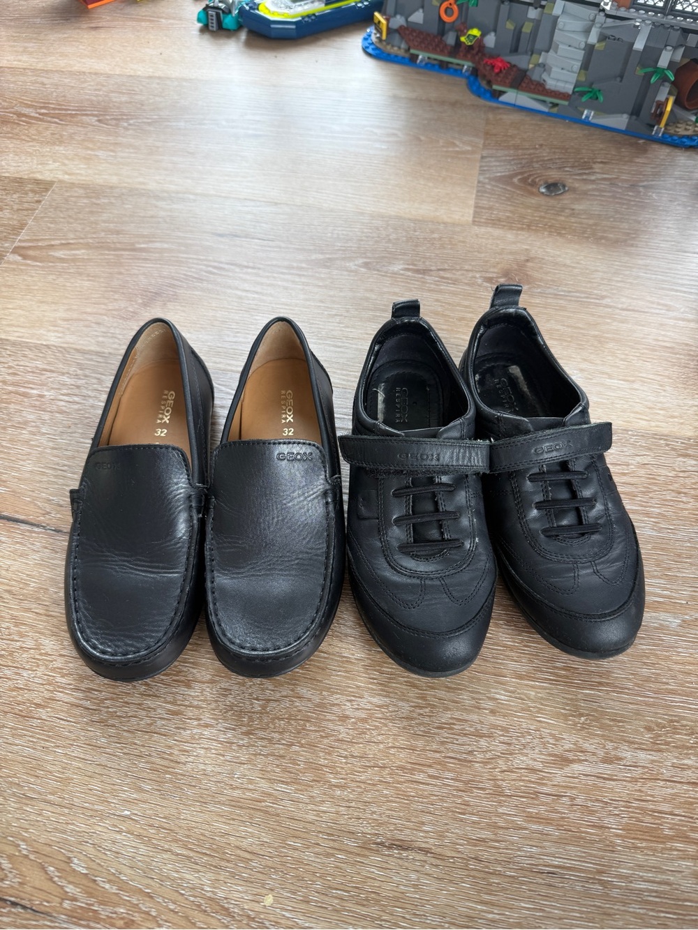 Geox Black Leather Loafers Uniform Formal Shoes Wedding Size 12 or 13 kid